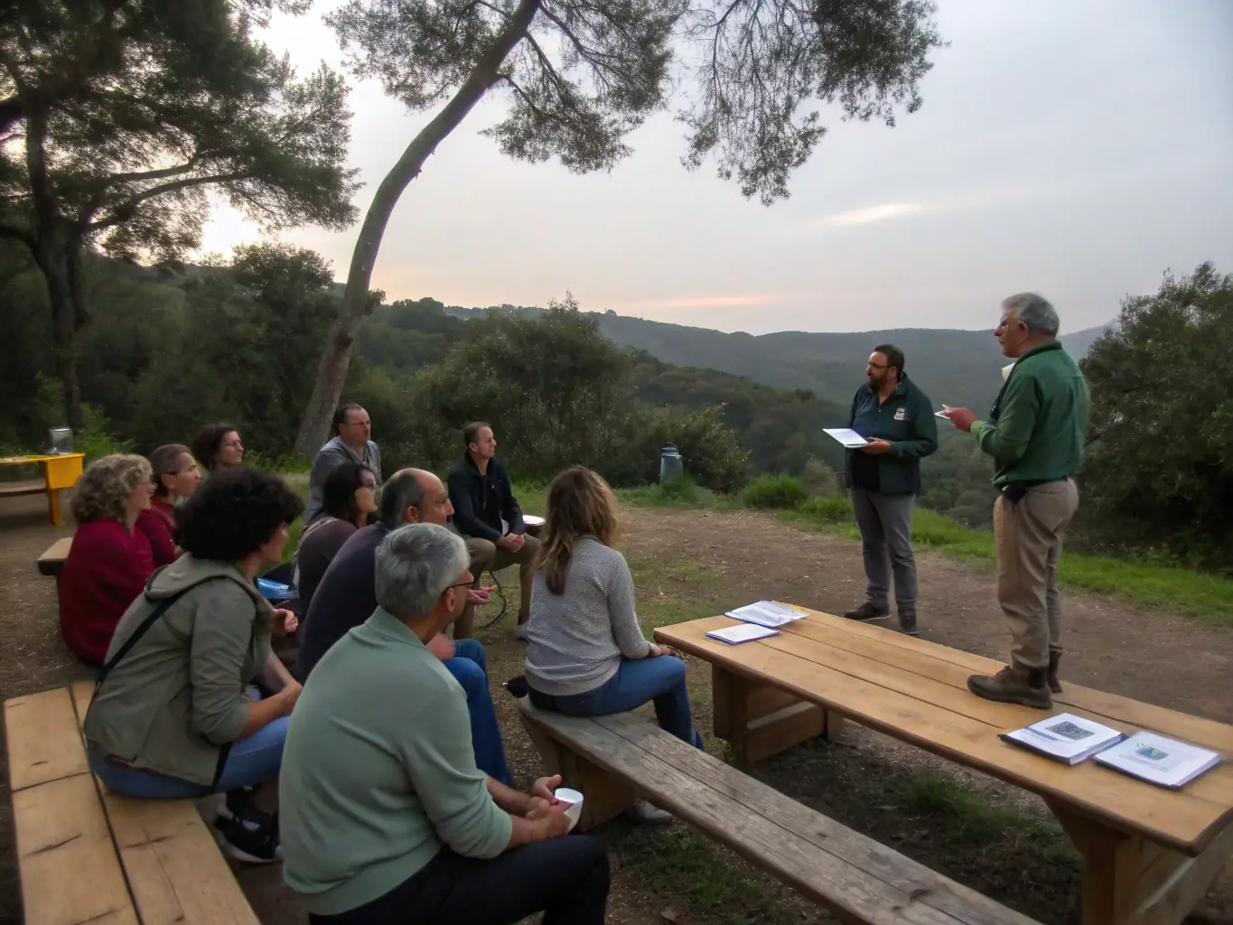 A photograph of association members attending a training workshop on sustainable hunting practices, led by an experienced wildlife expert.