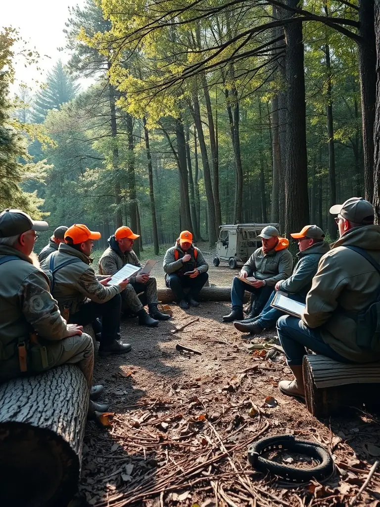 A diverse group of people participating in a training session on responsible hunting practices, highlighting the association's commitment to education and safety.